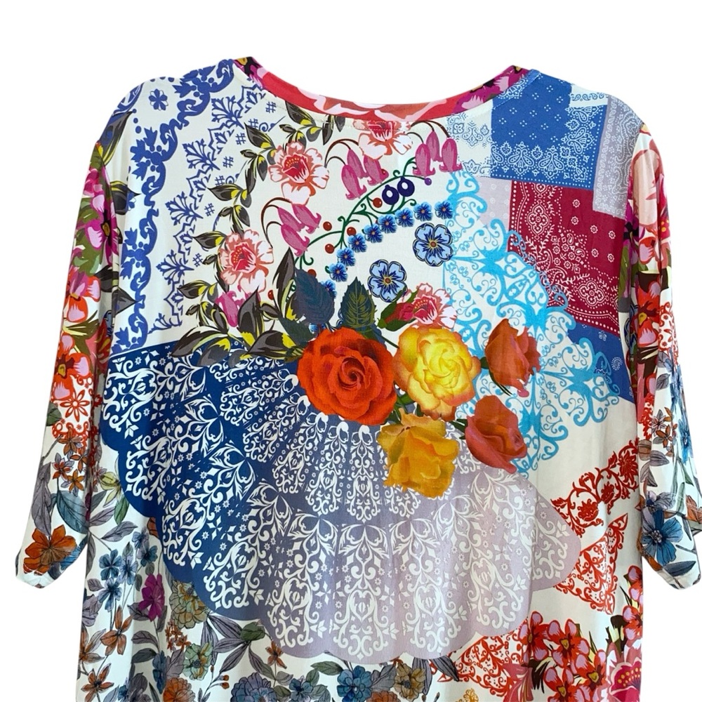 Johnny Was Tango Maxi T-Shirt Midi Length Patchwork Dress Size XL - Picture 9 of 16
